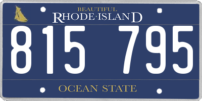 RI license plate 815795