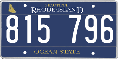 RI license plate 815796