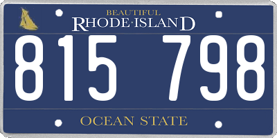 RI license plate 815798