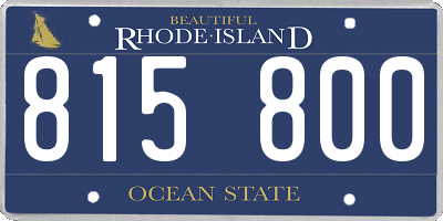 RI license plate 815800