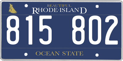 RI license plate 815802