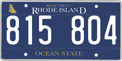 RI license plate 815804
