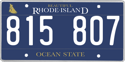RI license plate 815807
