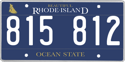 RI license plate 815812