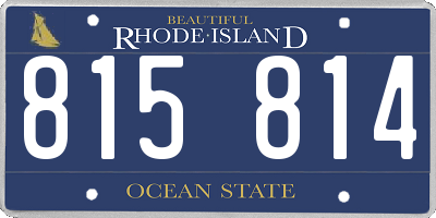 RI license plate 815814