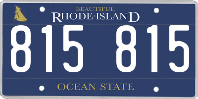 RI license plate 815815