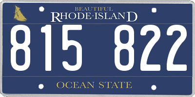 RI license plate 815822