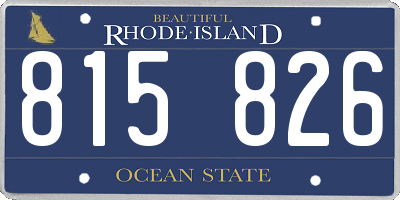 RI license plate 815826