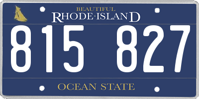 RI license plate 815827