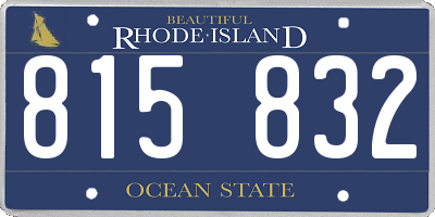 RI license plate 815832