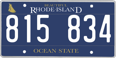 RI license plate 815834