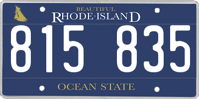 RI license plate 815835