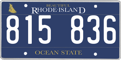 RI license plate 815836