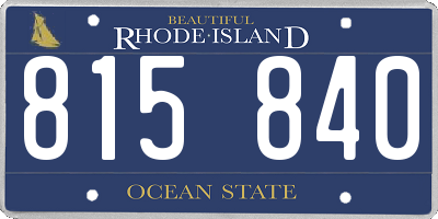 RI license plate 815840