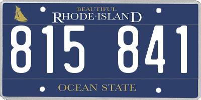 RI license plate 815841