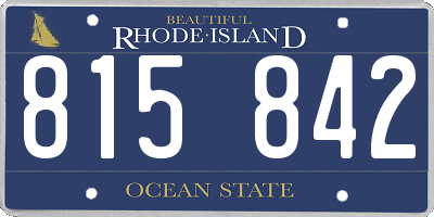 RI license plate 815842