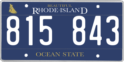 RI license plate 815843