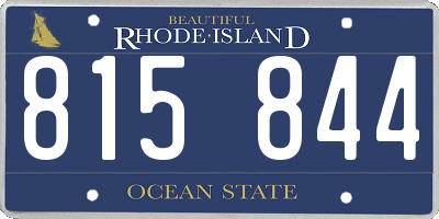 RI license plate 815844