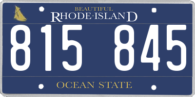 RI license plate 815845