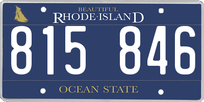 RI license plate 815846