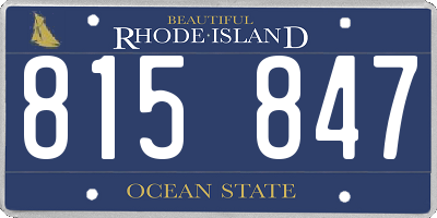 RI license plate 815847