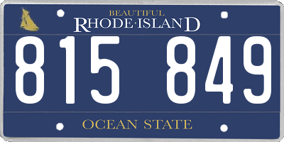 RI license plate 815849