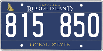 RI license plate 815850