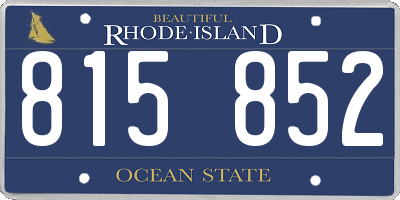 RI license plate 815852