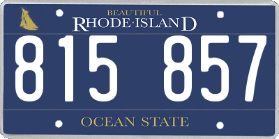 RI license plate 815857