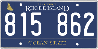 RI license plate 815862