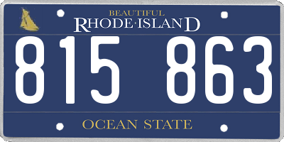 RI license plate 815863