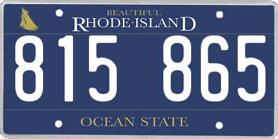 RI license plate 815865