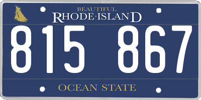 RI license plate 815867