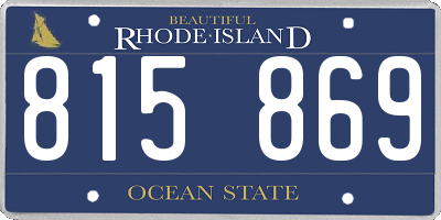 RI license plate 815869