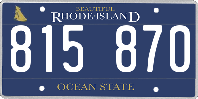 RI license plate 815870