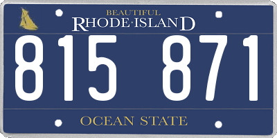 RI license plate 815871