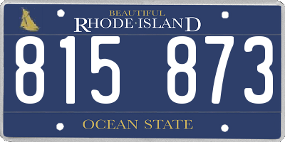 RI license plate 815873