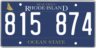 RI license plate 815874