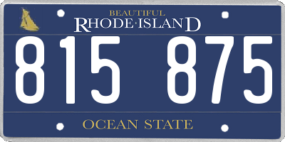 RI license plate 815875