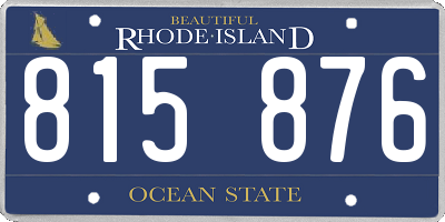 RI license plate 815876