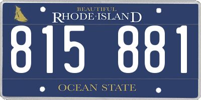 RI license plate 815881