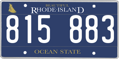 RI license plate 815883