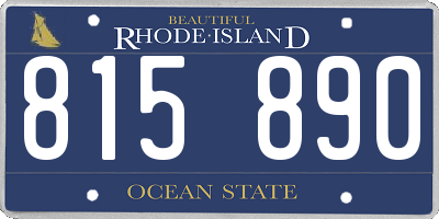 RI license plate 815890