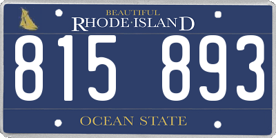 RI license plate 815893