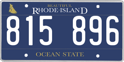 RI license plate 815896