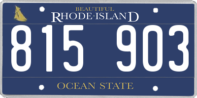 RI license plate 815903