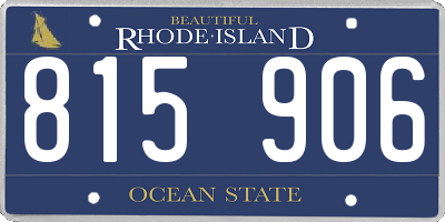 RI license plate 815906
