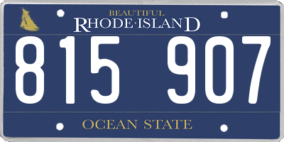 RI license plate 815907