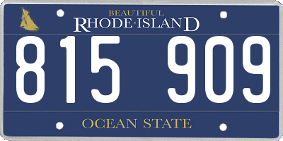 RI license plate 815909