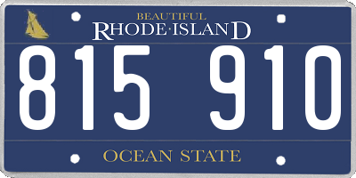 RI license plate 815910